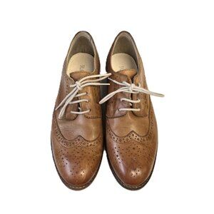 Perforated Lace Up Oxford Brogue Wingtip Derby Shoes  EU 37 Preppy Academia